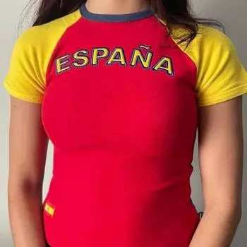 Уличная летняя повседневная футболка в стиле панк в готическом стиле 90-х годов в стиле ретро с вышивкой буквами и короткими рукавами Y2k, топ облегающего кроя S красный