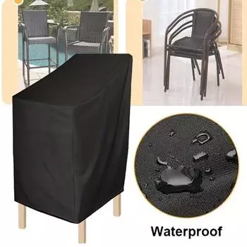 Уличная мебель Водонепроницаемый чехол для стула на патио Садовый стул Ткань Оксфорд Подходит для гостиной Газон Глубокое сиденье Черный 64X64X120X70 чёрный