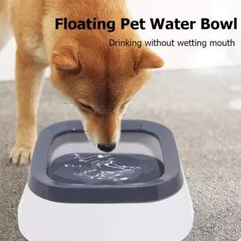 Уличная миска для воды для домашних животных Плавающие миски для воды для домашних животных Брызгозащищенные миски для собак с защитой от проливания Непромокаемые миски для питья домашних животных, устанавливаемые в автомобиле серый