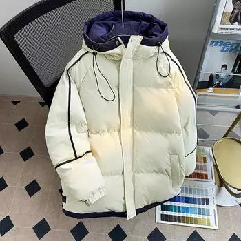 Уличная мода Хлопковая одежда для мужчин и женщин, новый стиль, утепленные куртки с капюшоном на хлопковой подкладке для пар, зимние пальто S