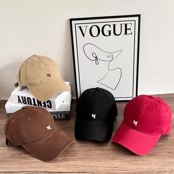 Уличная мода универсальная бейсболка с вышитыми буквами стираная кепка для мужчин и женщин пар универсальная повседневная защита от солнца M56-58cm чёрный