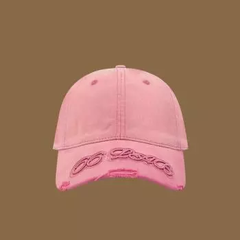 Уличная мода вышитая буква бейсболка мужская и женская стираная старая ретро кепка весна и осень хип-хоп M56-58cm чёрный