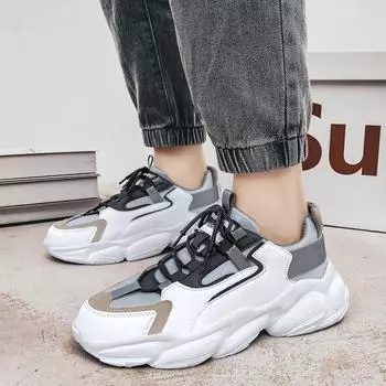 Уличная мужская повседневная обувь Брендовая мужская обувь Мужские кроссовки на плоской подошве Удобная дышащая кожаная обувь для отдыха Модный стиль для мужчин 40