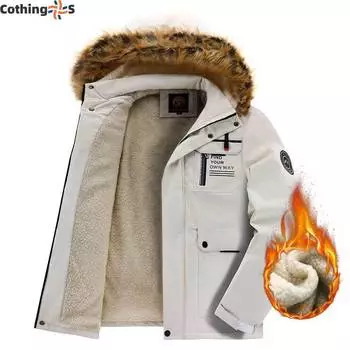 Уличная мужская утепленная повседневная куртка, пальто, теплое пальто для осени и зимы M белый