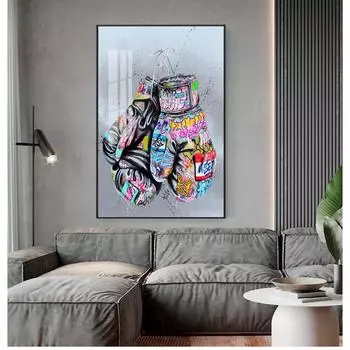 Уличная настенная художественная картина для гостиной, домашний декор, боксерские перчатки, граффити, художественные постеры и принты на стене, холст, живопись 21cm30cm NoFrame