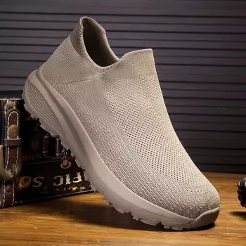 Уличная нескользящая мужская обувь для ходьбы, летняя повседневная спортивная обувь, модная и дышащая теннисная обувь, носки на широкую ногу, кроссовки 38 серый