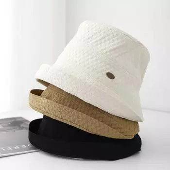 Уличная новая высококачественная маленькая этикетка с пузырьковым узором, регулируемая повседневная тканевая шляпа, полуведро, шляпа для тазика, шляпа для взрослых женщин, прилив M56-58cm чёрный