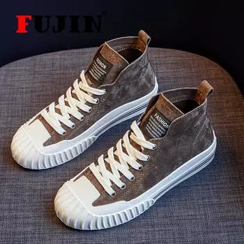 Уличная обувь Fujin, весенняя летняя обувь, женская обувь с дышащей сеткой на плоской платформе, женская обувь без шнуровки, женские лоферы на танкетке, женская обувь 35 чёрный