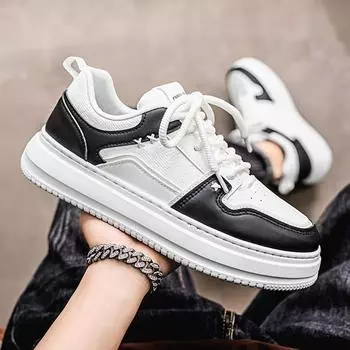 Уличная обувь на толстой подошве, новые легкие и универсальные низкие белые туфли для отдыха на свежем воздухе, спортивный стиль, модные тенденции, молодежная мужская обувь 39 белый