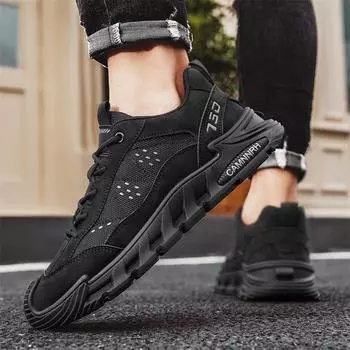 Уличная обувь весна-лето тренд сетчатая дышащая спортивная и повседневная мужская обувь с низким верхом на шнуровке для поездок на работу новая мужская обувь 39