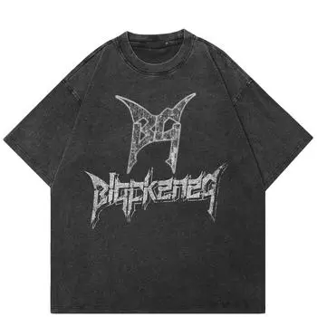 Уличная одежда, черная футболка с художественным шрифтом, хлопковые топы унисекс, футболки, летняя футболка с короткими рукавами S чёрный