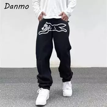 Уличная одежда Danmo, мужские мешковатые джинсы в стиле хип-хоп, одежда Y2K, прямые свободные джинсовые брюки в готическом стиле, брюки Pantalones XXXL