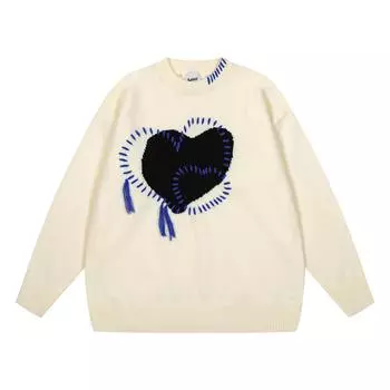Уличная одежда Darn Love Couple Sweater Длинный рукав Вязаный пуловер M белый