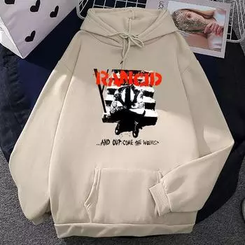 Уличная одежда для мужчин Rancid Band Hoodies Длинные рукава Зимние толстовки с капюшоном Sudaderas Con Capucha Повседневная унисекс толстовка с графическим принтом Топ XS хаки