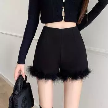 Уличная одежда Юбки Женская юбка с высокой талией Женская тонкая эластичная юбка на бедрах Черная женская корейская элегантная юбка 2XL чёрный