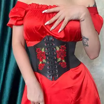 Уличная одежда Mall Goth, темный топ из искусственной кожи, женский корсет на шнуровке с цветочным принтом, бандажный пояс с поясом, наряды в готическом стиле 2021