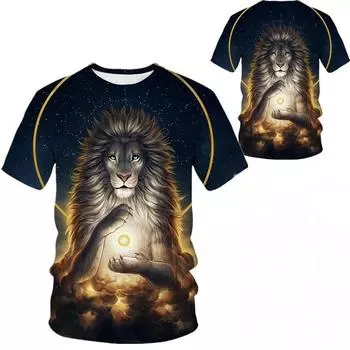 Уличная одежда, мужские футболки 3D серии, повседневная одежда, мужская футболка, летние футболки с короткими рукавами и принтом животных S