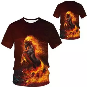 Уличная одежда, мужские футболки 3D серии, повседневная одежда, мужская футболка, летние футболки с короткими рукавами и принтом животных S