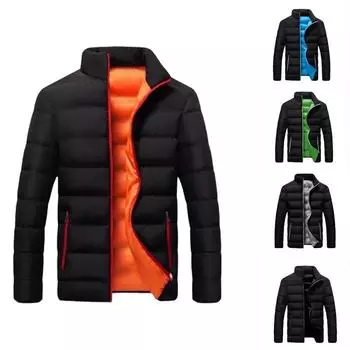 Уличная одежда Осень и зима Новое модное утолщенное спортивное пальто в американском стиле Модное мужское свободное повседневное однотонное пальто большого размера M чёрный