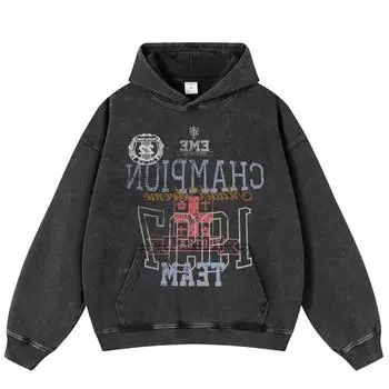 Уличная одежда Ретро-графика с буквами, черная, свободная, унисекс, толстовка Y2K S чёрный