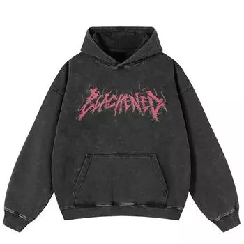 Уличная одежда Ретро-графика с буквами, черная, свободная, унисекс, толстовка Y2K S чёрный