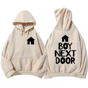 Уличная одежда унисекс Boys Band BOYNEXTDOOR Толстовки с капюшоном корейская мода Sudaderas Hombre Графический принт Толстовка Зимний топ XS хаки