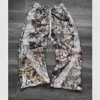 Уличная одежда Женские брюки Y2K готические хип-хоп ретро камуфляжные графические мешковатые повседневные брюки женские мужские брюки с эластичной талией для бега S