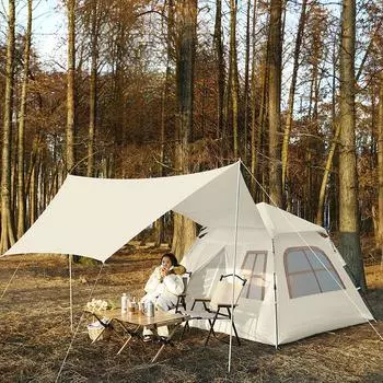 Уличная палатка на 4-8 человек, палатка для кемпинга, пляжная виниловая палатка с навесом для парка, непромокаемая автоматическая палатка для кемпинга 235*235*155cm