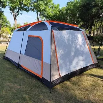 Уличная палатка с двумя спальнями и одной гостиной 4 человека 8 человек 10 человек Кемпинг Утолщенный портативный двухслойный павильон для отдыха на природе 330*210*185cm