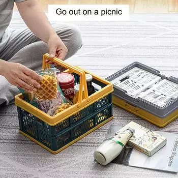 Уличная переносная складная корзина для хранения вещей, корзина для покупок в супермаркете, корзина для хранения закусок, корзина для хранения вещей, полая квадратная корзина шартрёз