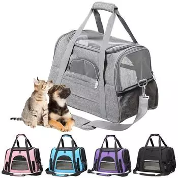 Уличная переносная сумка для переноски домашних животных, щенки, дышащая, складная, мягкая сумка с молниями по бокам, сумка для транспортировки домашних животных в самолетах, поездах Fluffy cushion