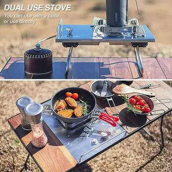 Уличная походная плита, портативная газовая плита, складная уличная кухонная плита, регулируемая серебряный