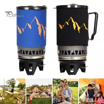 Уличная походная плита, регулируемая ветрозащитная конструкция, повышенная теплоэффективность, многоразовая портативная уличная плита, набор держателей для бензобака 1 Set чёрный