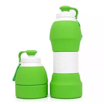 Уличная портативная регулируемая чашка, креативная подарочная чашка с кнопкой для восхождения, карабин, силиконовые складные чашки 580ml1PCS фиолетовый