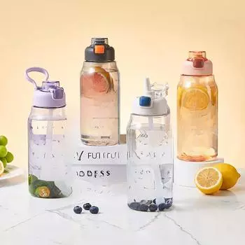 Уличная простая удобная чашка для ПК, космическая чашка, портативная портативная присоска, пластиковая чашка для фитнеса 900ml фиолетовый