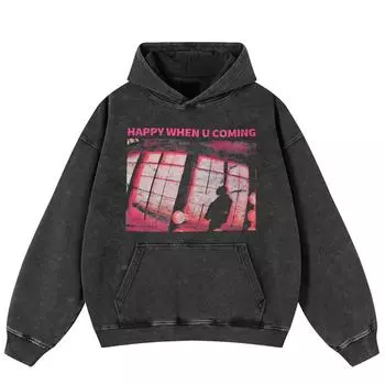 Уличная ретро-абстрактная графика, черная, свободная, унисекс, толстовка с капюшоном Y2K S чёрный