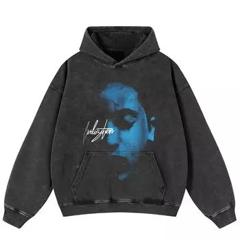 Уличная ретро-абстрактная графика, черная, свободная, унисекс, толстовка с капюшоном Y2K S чёрный