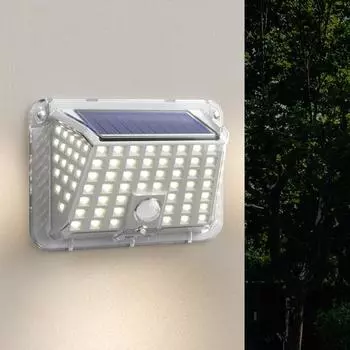 Уличная садовая лампа освещает ваше открытое пространство с помощью 90 светодиодов на солнечной энергии, 3 режима освещения, водонепроницаемый настенный светильник с датчиком движения чистый