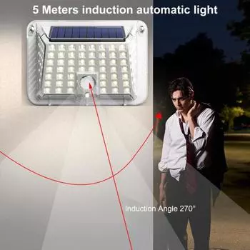 Уличная садовая лампа освещает ваше открытое пространство с помощью 90 светодиодов на солнечной энергии, 3 режима освещения, водонепроницаемый настенный светильник с датчиком движения чистый