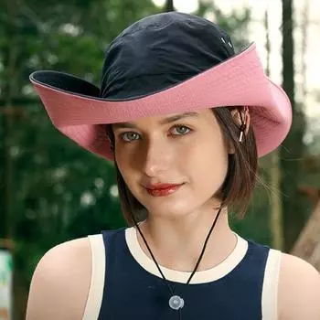 Уличная шляпа от солнца, устойчивая к ультрафиолетовому излучению, дышащая, с широкими полями, складная водонепроницаемая летняя шляпа с защитой от ультрафиолета, кепка с козырьком от солнца чёрный