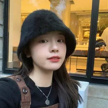 Уличная шляпа рыбака из искусственного меха кролика, женская шляпа-ведро, модный дизайн, шляпа в корейском стиле розовый