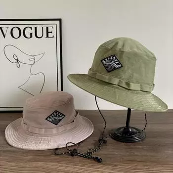 Уличная шляпа рыбака Lingqi контрастного цвета, быстросохнущая, детская, летняя, солнцезащитная, подвесная сумка для альпинизма и отдыха, бассейн M56-58cm розовый