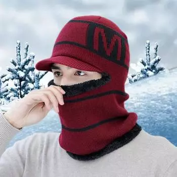 Уличная шляпа, шарф, модная буквенная печать, легкая защита ушей, принадлежности для велоспорта и кемпинга One Size чёрный