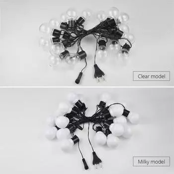 Уличная солнечная светодиодная гирлянда, рождественская уличная зимняя гирлянда G50, цепочка, шариковые лампочки, водонепроницаемые, подключаемые, садовое украшение 2.5M 10 bulb EU Plug
