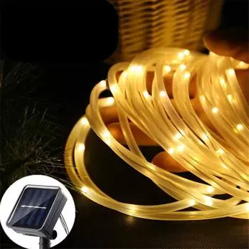 Уличная солнечная трубка светодиодная лампа для сада, рождественское украшение, сказочная гирлянда 32 м/22 м/12 м/7 м, светодиодная лампа для свадебной вечеринки 7M 50LEDS