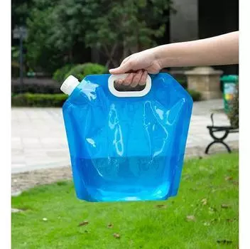 Уличная сумка для питьевой воды, пищевая складная портативная сумка для хранения в походах, большая вместительная сумка для кемпинга на присоске 5L синий