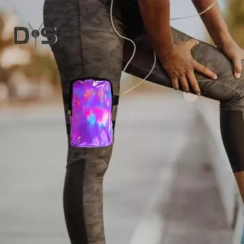 Уличная сумка на бедро Водонепроницаемая регулируемая эластичная лента с застежкой-молнией Портативная поясная сумка большой вместимости с внутренним сетчатым карманом Бег Пешие прогулки Путешествия серебряный