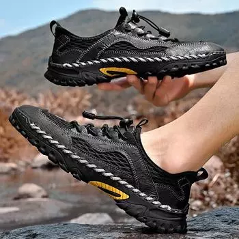 Уличная сумка на голову с эластичной резинкой сетчатая обувь летняя полая дышащая мужская обувь повседневная походная обувь большого размера сшитая 38