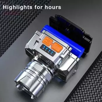 Уличная светодиодная фара, 3 режима, регулируемый срок службы, водонепроницаемый индикатор питания, супер яркий USB аккумулятор, рыбалка, езда, бег, кемпинг, повязка на голову A