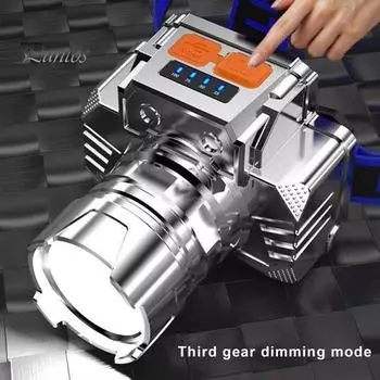 Уличная светодиодная фара, 3 режима, регулируемый срок службы, водонепроницаемый индикатор питания, супер яркий USB аккумулятор, рыбалка, езда, бег, кемпинг, повязка на голову A